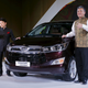 Toyota Kirloskar Motor’s managing director, Naomi Ishii, and chief executive engineer, Hiroki Nakajima (right), with the new Innova.